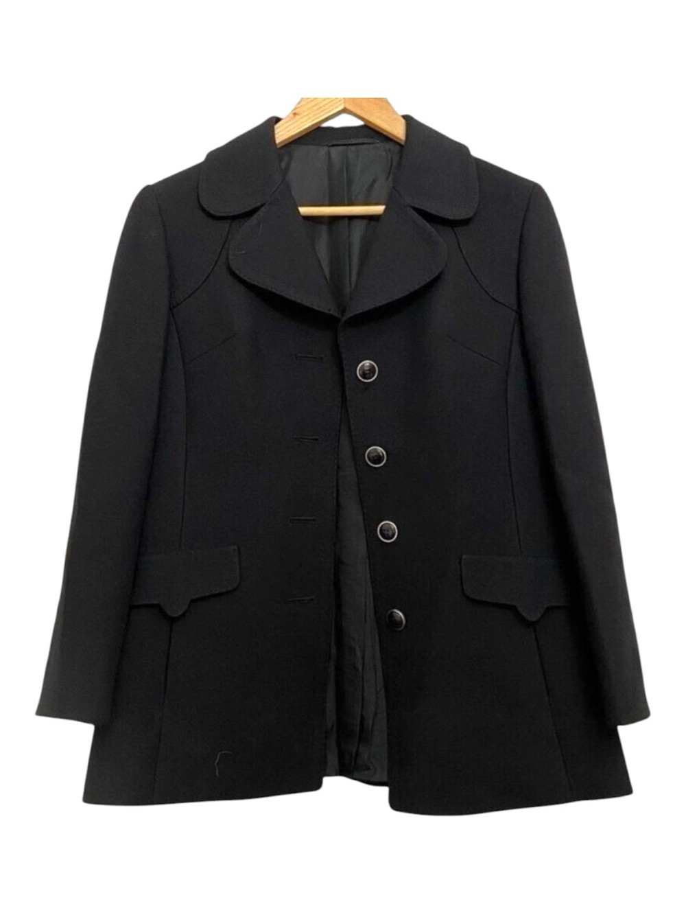 Loden Frey Munchen fitted black blazer 95% wool button closure made Germany 38